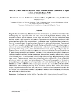 Stacked U-Nets with Self-Assisted Priors Towards Robust Correction of
  Rigid Motion Artifact in Brain MRI