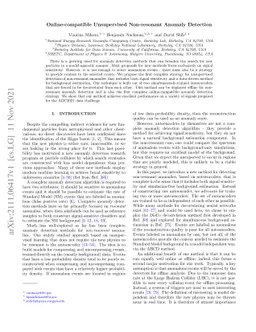 Online-compatible Unsupervised Non-resonant Anomaly Detection