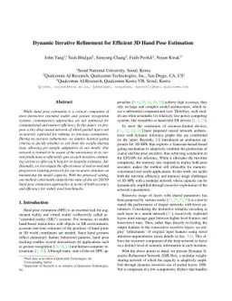 Dynamic Iterative Refinement for Efficient 3D Hand Pose Estimation