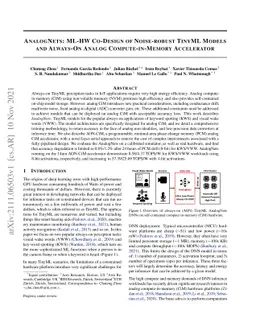 AnalogNets: ML-HW Co-Design of Noise-robust TinyML Models and Always-On
  Analog Compute-in-Memory Accelerator