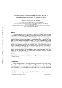 A lightweight blockchain-based access control scheme for integrated edge
  computing in the internet of things