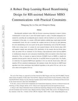 A Robust Deep Learning-Based Beamforming Design for RIS-assisted
  Multiuser MISO Communications with Practical Constraints