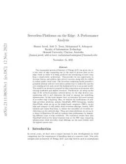 Serverless Platforms on the Edge: A Performance Analysis