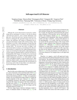 Self-supervised GAN Detector