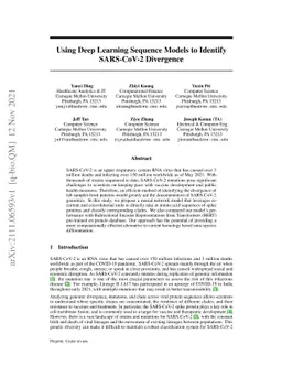 Using Deep Learning Sequence Models to Identify SARS-CoV-2 Divergence
