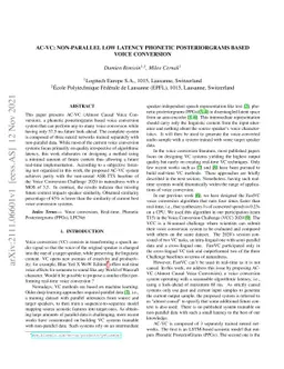 AC-VC: Non-parallel Low Latency Phonetic Posteriorgrams Based Voice
  Conversion
