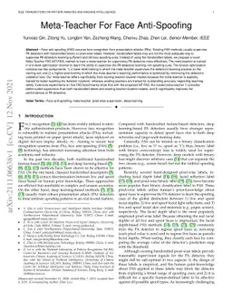 Meta-Teacher For Face Anti-Spoofing