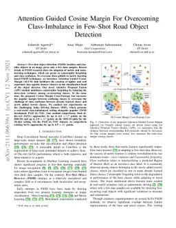Attention Guided Cosine Margin For Overcoming Class-Imbalance in
  Few-Shot Road Object Detection