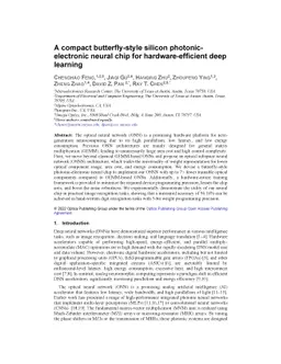 A compact butterfly-style silicon photonic-electronic neural chip for
  hardware-efficient deep learning