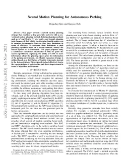 Neural Motion Planning for Autonomous Parking