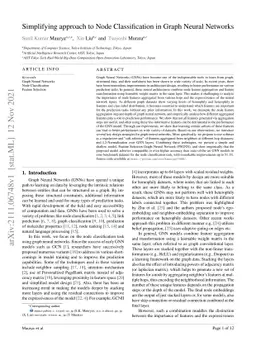 Simplifying approach to Node Classification in Graph Neural Networks
