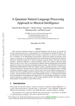 A Quantum Natural Language Processing Approach to Musical Intelligence