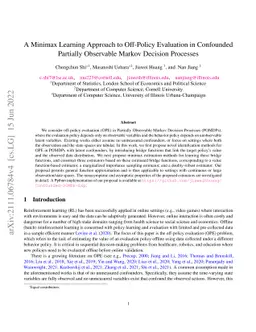 A Minimax Learning Approach to Off-Policy Evaluation in Confounded
  Partially Observable Markov Decision Processes