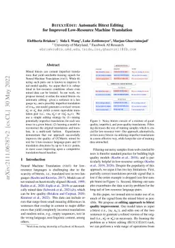 BitextEdit: Automatic Bitext Editing for Improved Low-Resource Machine
  Translation