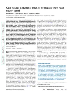 Can neural networks predict dynamics they have never seen?