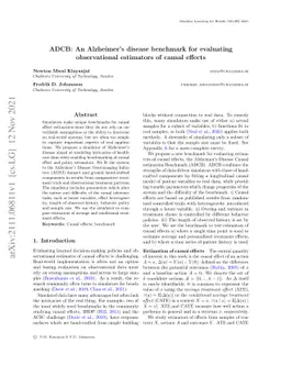 ADCB: An Alzheimer's disease benchmark for evaluating observational
  estimators of causal effects
