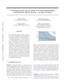 Convergence Rates for the MAP of an Exponential Family and Stochastic
  Mirror Descent -- an Open Problem