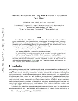 Continuity, Uniqueness and Long-Term Behavior of Nash Flows Over Time