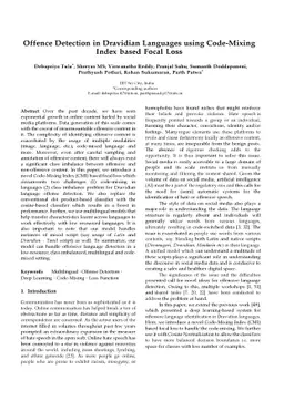Offense Detection in Dravidian Languages using Code-Mixing Index based
  Focal Loss