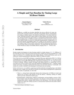 A Simple and Fast Baseline for Tuning Large XGBoost Models