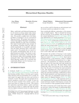 Hierarchical Bayesian Bandits