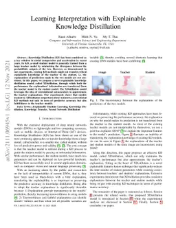 Learning Interpretation with Explainable Knowledge Distillation