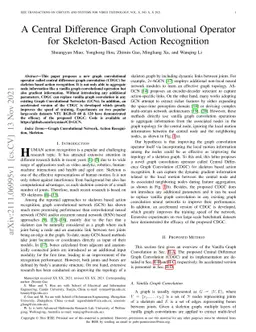 A Central Difference Graph Convolutional Operator for Skeleton-Based
  Action Recognition