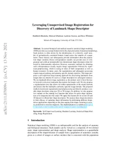 Leveraging Unsupervised Image Registration for Discovery of Landmark
  Shape Descriptor