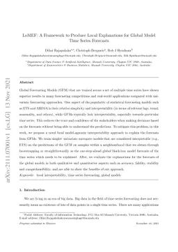 LoMEF: A Framework to Produce Local Explanations for Global Model Time
  Series Forecasts