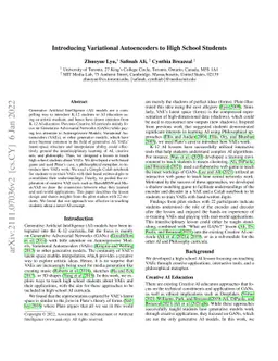Introducing Variational Autoencoders to High School Students