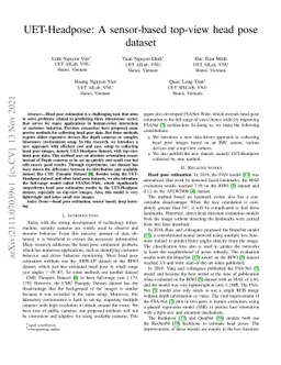 UET-Headpose: A sensor-based top-view head pose dataset