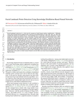 Facial Landmark Points Detection Using Knowledge Distillation-Based
  Neural Networks