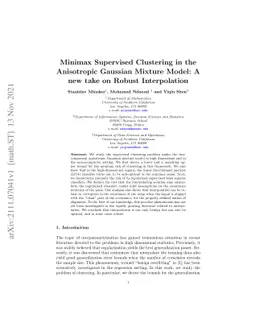 Minimax Supervised Clustering in the Anisotropic Gaussian Mixture Model:
  A new take on Robust Interpolation