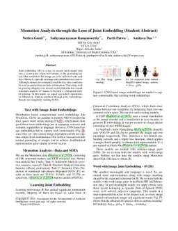 Memotion Analysis through the Lens of Joint Embedding