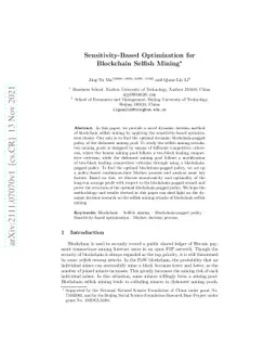 Sensitivity-Based Optimization for Blockchain Selfish Mining