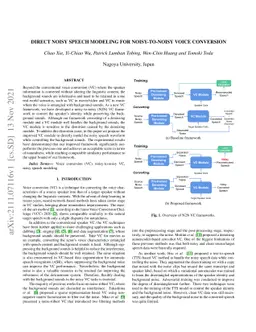 Direct Noisy Speech Modeling for Noisy-to-Noisy Voice Conversion