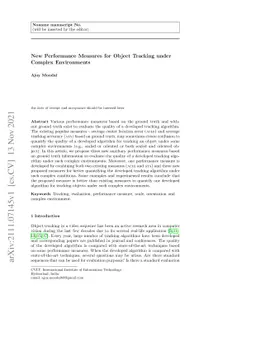 New Performance Measures for Object Tracking under Complex Environments