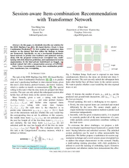 Session-aware Item-combination Recommendation with Transformer Network