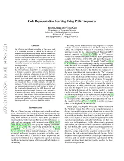 Code Representation Learning with Prüfer Sequences
