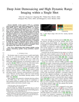 Deep Joint Demosaicing and High Dynamic Range Imaging within a Single
  Shot