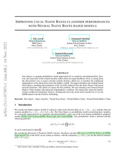 Improving usual Naive Bayes classifier performances with Neural Naive
  Bayes based models