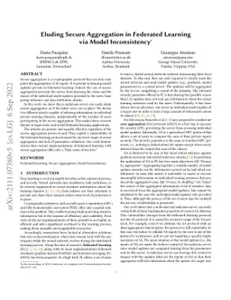 Eluding Secure Aggregation in Federated Learning via Model Inconsistency