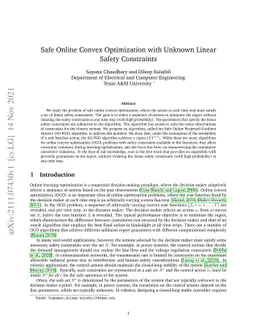 Safe Online Convex Optimization with Unknown Linear Safety Constraints