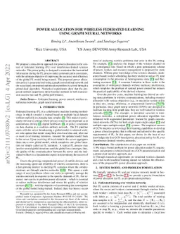Power Allocation for Wireless Federated Learning using Graph Neural
  Networks