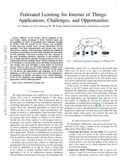 Federated Learning for Internet of Things: Applications, Challenges, and
  Opportunities