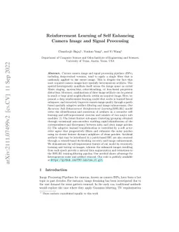 Reinforcement Learning of Self Enhancing Camera Image and Signal
  Processing