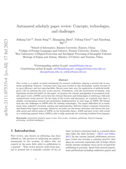 Automated scholarly paper review: Concepts, technologies, and challenges