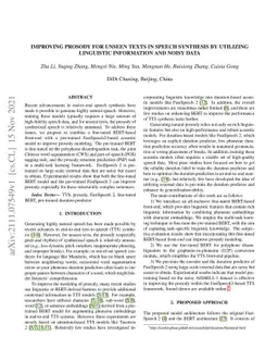 Improving Prosody for Unseen Texts in Speech Synthesis by Utilizing
  Linguistic Information and Noisy Data