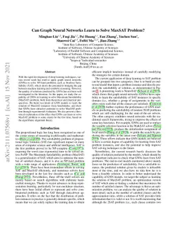 Can Graph Neural Networks Learn to Solve MaxSAT Problem?