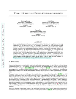 Weakly-Supervised Dense Action Anticipation